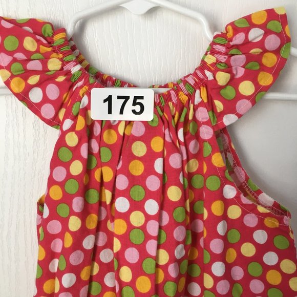 Hayley and the Hound Dress 3T Polka Dot Short Sleeve Sundress Pink Green Yellow - Picture 7 of 7